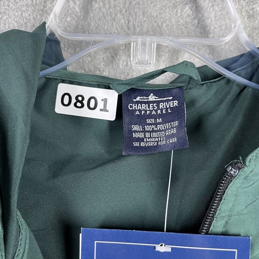 Charles River Adult Pack-N-Go Pullover Size M Green Wind & Water-Resistant NEW - Picture 4 of 12